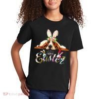 Bunny Basset Hound Lovers With Easter Eggs Kids T-Shirt thumb 2