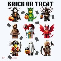 Building Bricks Halloween Brick Or Treat Costume Monsters Sweatshirt thumb 3