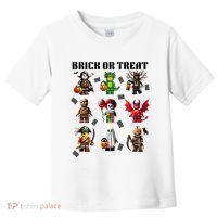 Building Bricks Halloween Brick Or Treat Costume Monsters Toddler T-Shirt thumb 0