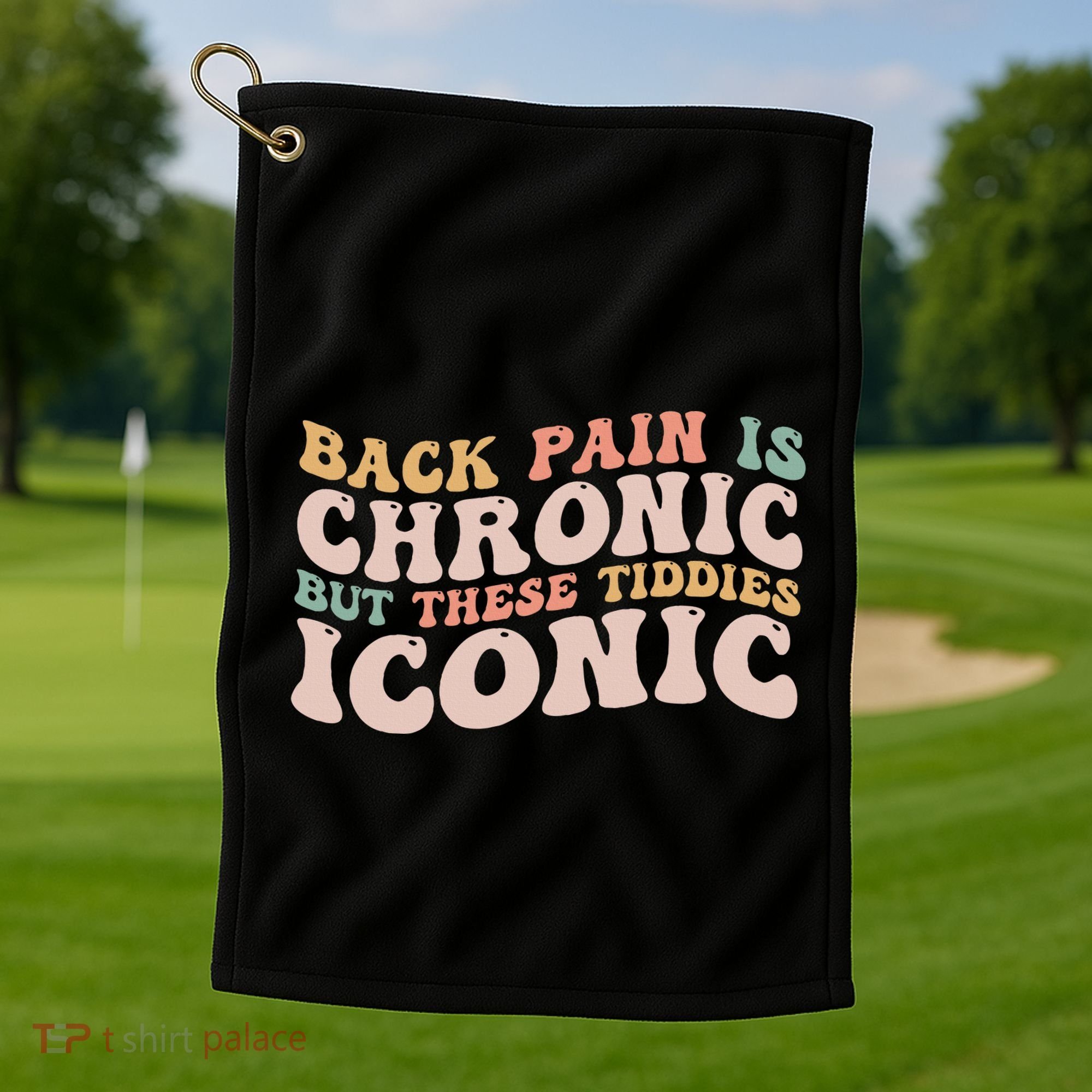 Big Boob Humor Iconic Funny Inappropriate Embarrassing Golf Towel
