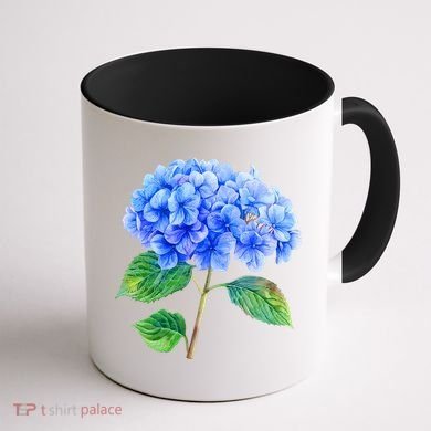 Beautiful Blue Hydrangea Flowers Coffee Mug back