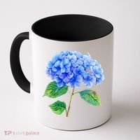 Beautiful Blue Hydrangea Flowers Coffee Mug thumb 0