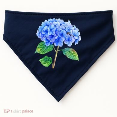 Beautiful Blue Hydrangea Flowers USA-Made Doggie Bandana