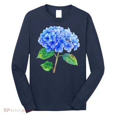 Beautiful Blue Hydrangea Flowers Long Sleeve Shirt
