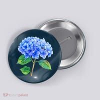 Beautiful Blue Hydrangea Flowers Button thumb 0