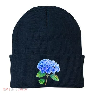 Beautiful Blue Hydrangea Flowers Beanie
