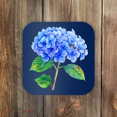 Beautiful Blue Hydrangea Flowers Coaster