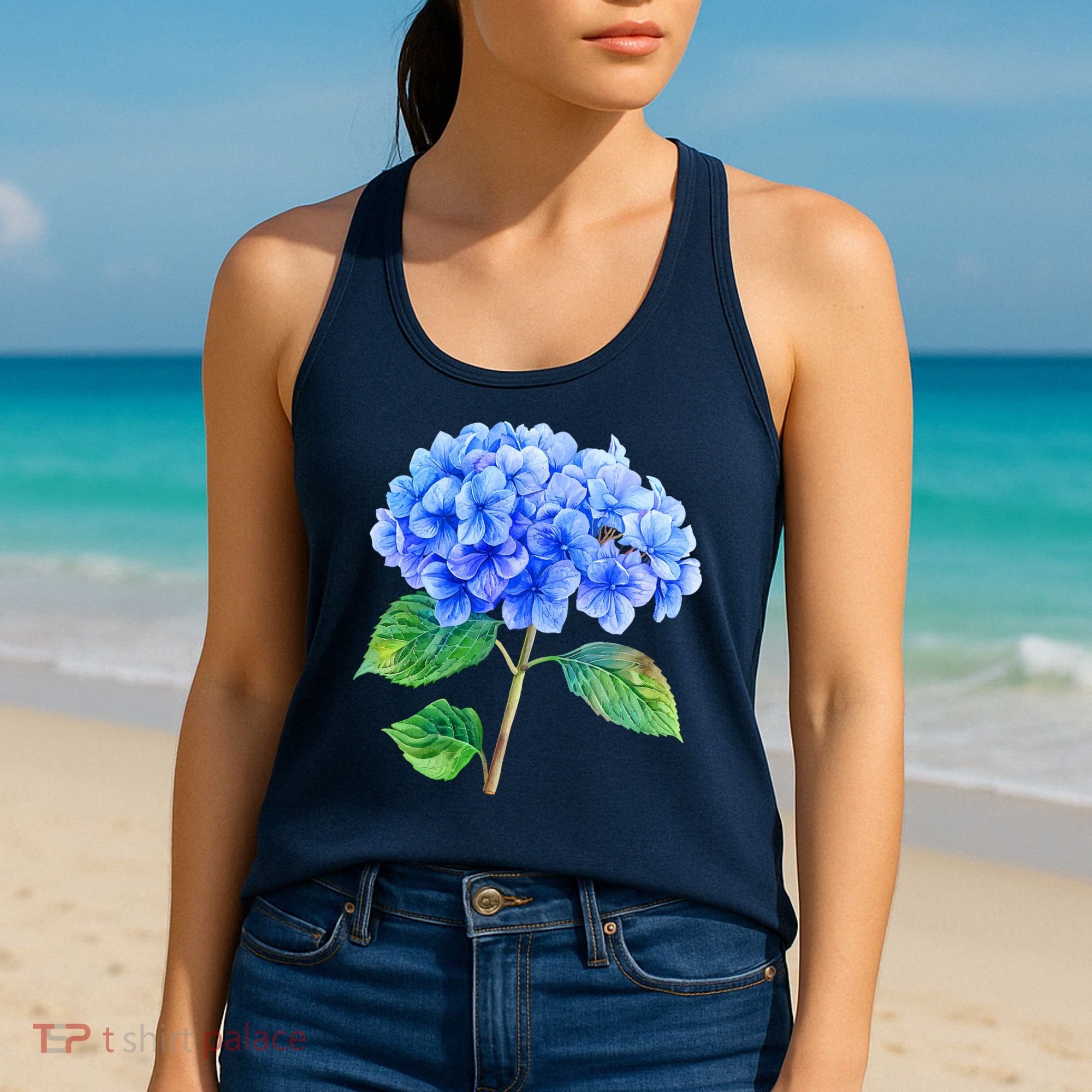 Beautiful Blue Hydrangea Flowers Women's Tank Top