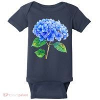 Beautiful Blue Hydrangea Flowers Baby Bodysuit thumb 0