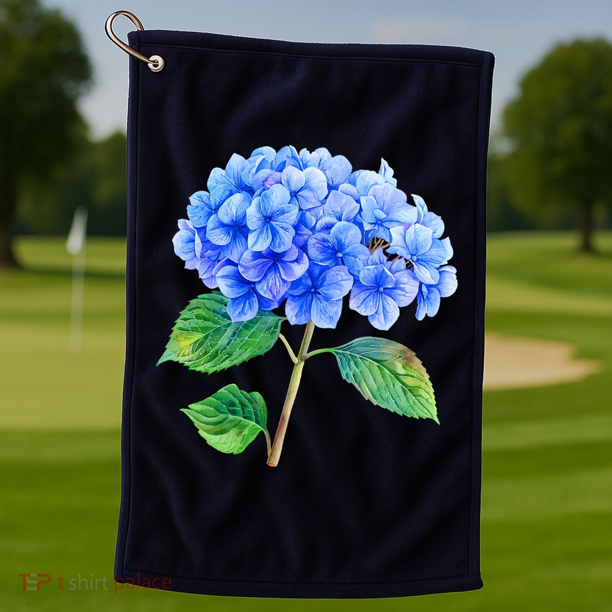 Beautiful Blue Hydrangea Flowers Golf Towel