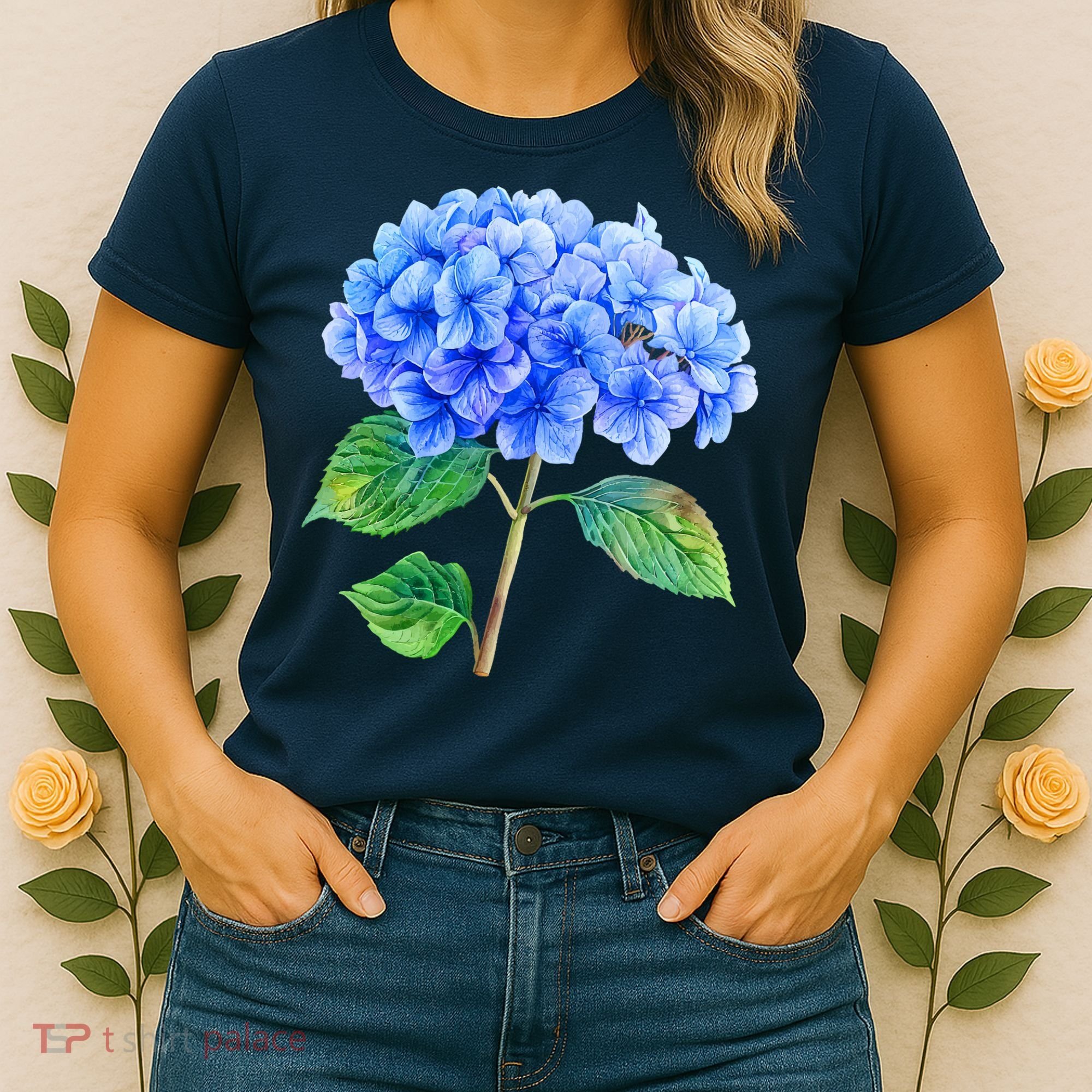 Beautiful Blue Hydrangea Flowers Women's T-Shirt