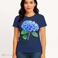 Beautiful Blue Hydrangea Flowers Women's T-Shirt thumb 4