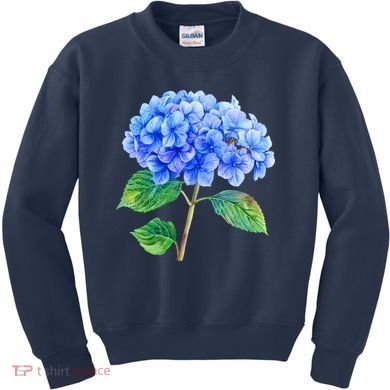 Beautiful Blue Hydrangea Flowers Kids Sweatshirt