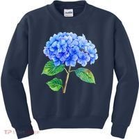 Beautiful Blue Hydrangea Flowers Kids Sweatshirt thumb 0