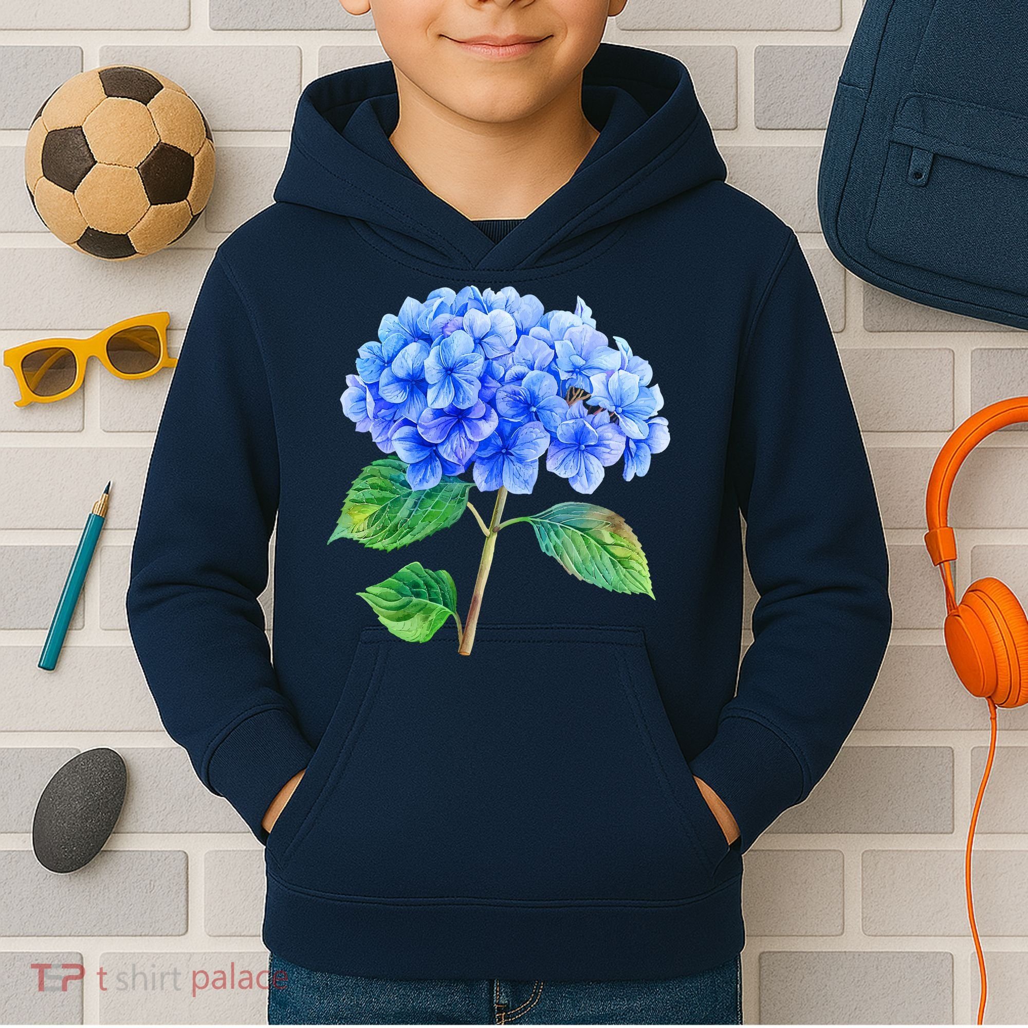 Beautiful Blue Hydrangea Flowers Kids Hoodie