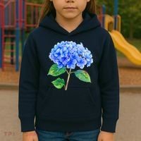 Beautiful Blue Hydrangea Flowers Kids Hoodie thumb 3