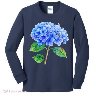 Beautiful Blue Hydrangea Flowers Kids Long Sleeve Shirt