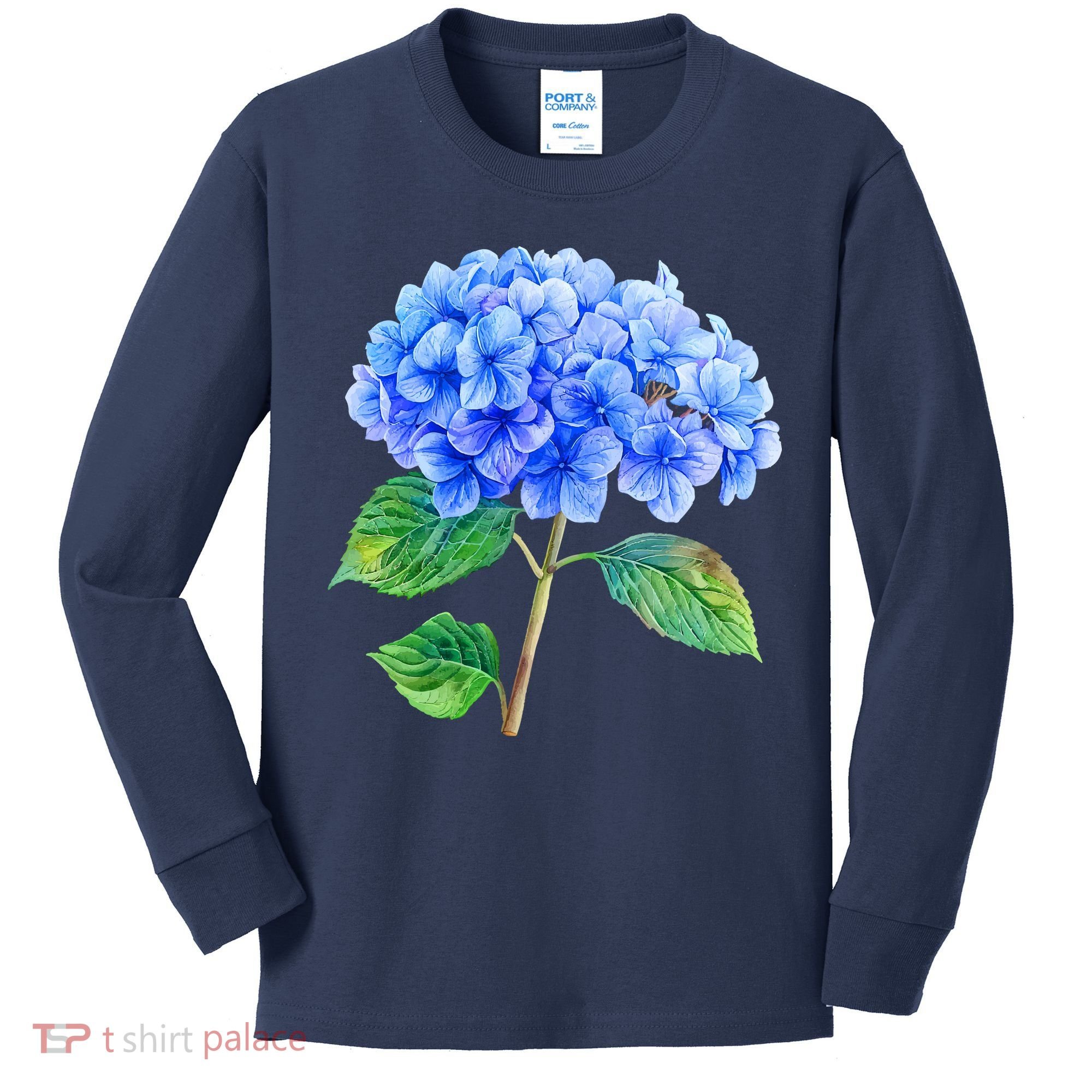 Beautiful Blue Hydrangea Flowers Kids Long Sleeve Shirt