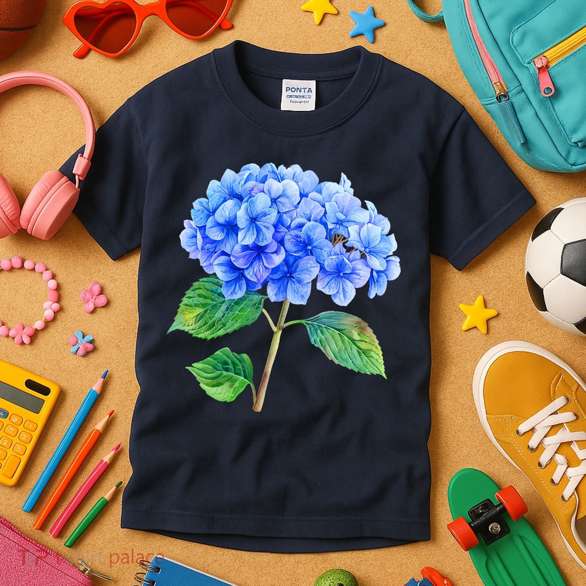 Beautiful Blue Hydrangea Flowers Kids T-Shirt