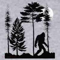 Bigfoo Bigfoot Hiding In Forest At Night Sasquatch Women's Sweatshirt thumb 2