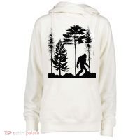 Bigfoo Bigfoot Hiding In Forest At Night Sasquatch Womens Funnel Neck Pullover Hood thumb 0