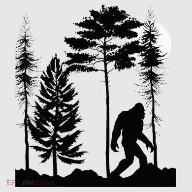 Bigfoo Bigfoot Hiding In Forest At Night Sasquatch Womens Funnel Neck Pullover Hood