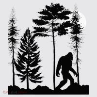 Bigfoo Bigfoot Hiding In Forest At Night Sasquatch Womens Funnel Neck Pullover Hood thumb 2