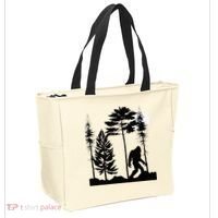 Bigfoo Bigfoot Hiding In Forest At Night Sasquatch Tote Bag thumb 2