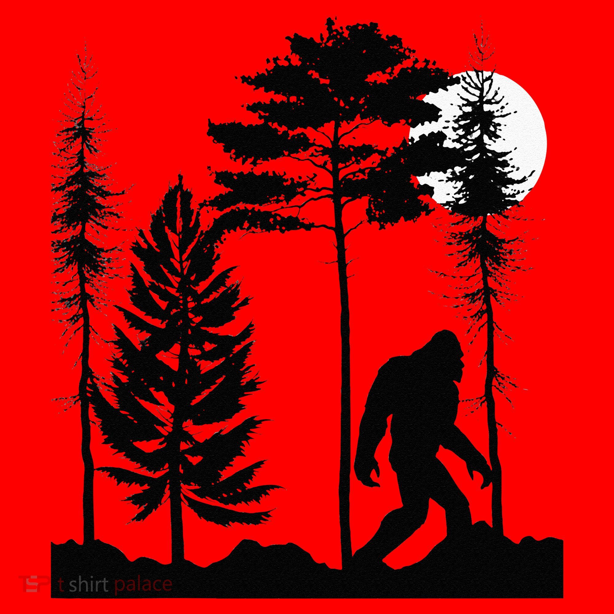 Bigfoo Bigfoot Hiding In Forest At Night Sasquatch Santa Hat