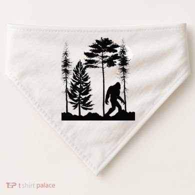Bigfoo Bigfoot Hiding In Forest At Night Sasquatch USA-Made Doggie Bandana