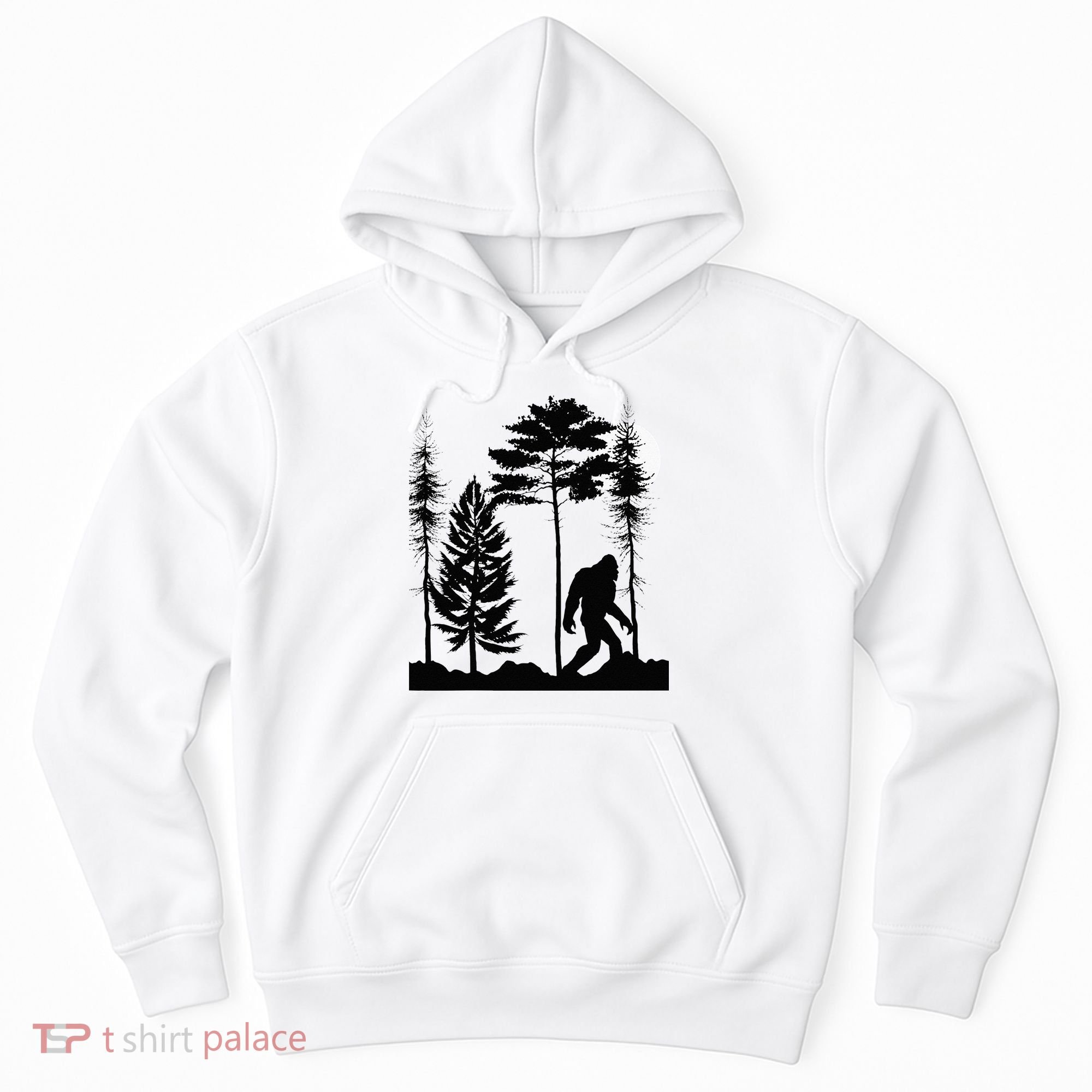 Bigfoo Bigfoot Hiding In Forest At Night Sasquatch Hoodie