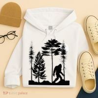 Bigfoo Bigfoot Hiding In Forest At Night Sasquatch Hoodie thumb 4
