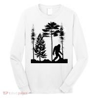 Bigfoo Bigfoot Hiding In Forest At Night Sasquatch Long Sleeve Shirt thumb 0
