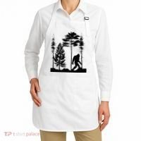 Bigfoo Bigfoot Hiding In Forest At Night Sasquatch Apron thumb 2