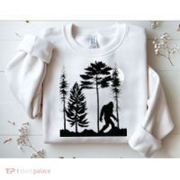Bigfoo Bigfoot Hiding In Forest At Night Sasquatch Sweatshirt thumb 2