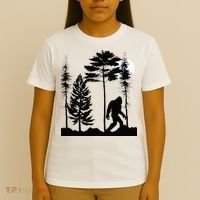 Bigfoo Bigfoot Hiding In Forest At Night Sasquatch T-Shirt thumb 4