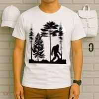 Bigfoo Bigfoot Hiding In Forest At Night Sasquatch T-Shirt thumb 6