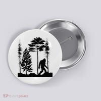 Bigfoo Bigfoot Hiding In Forest At Night Sasquatch Button thumb 0