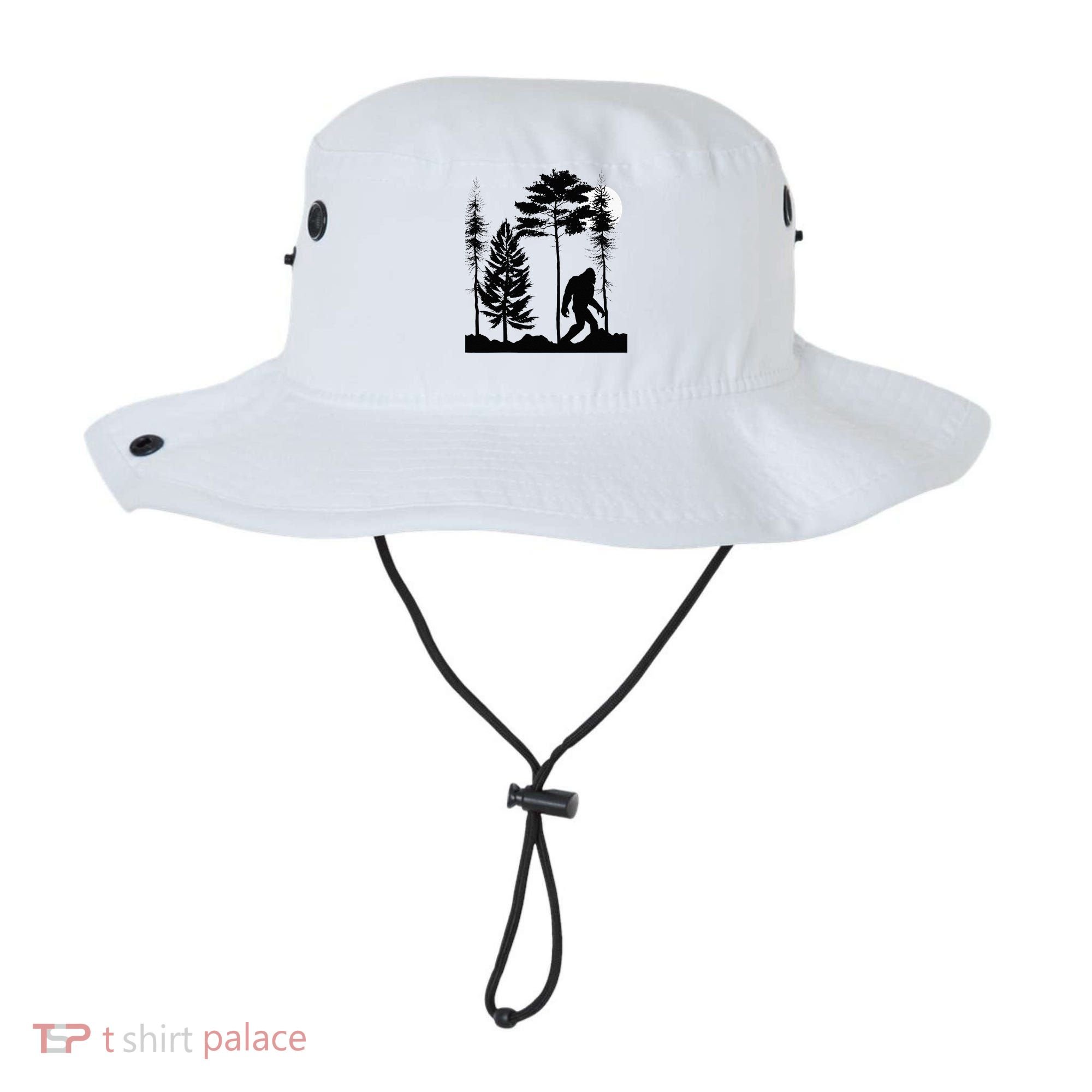 Bigfoo Bigfoot Hiding In Forest At Night Sasquatch Bucket Hat