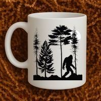 Bigfoo Bigfoot Hiding In Forest At Night Sasquatch Coffee Mug thumb 2