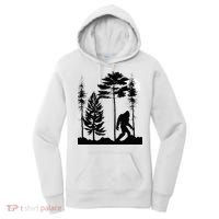 Bigfoo Bigfoot Hiding In Forest At Night Sasquatch Women's Hoodie thumb 0