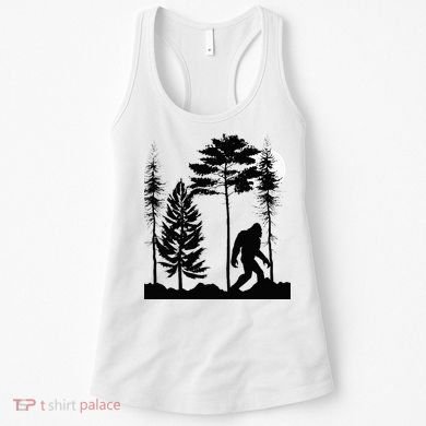 Bigfoo Bigfoot Hiding In Forest At Night Sasquatch Women's Tank Top