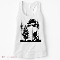 Bigfoo Bigfoot Hiding In Forest At Night Sasquatch Women's Tank Top thumb 0