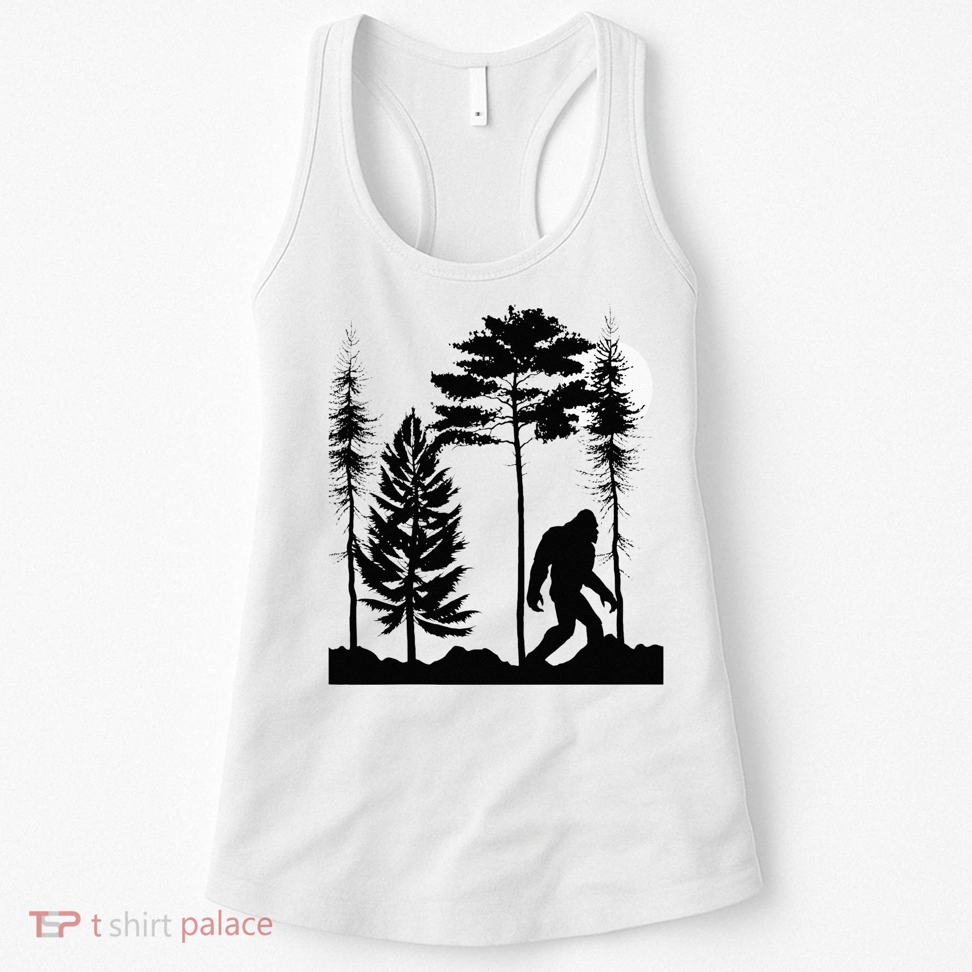 Bigfoo Bigfoot Hiding In Forest At Night Sasquatch Women's Tank Top