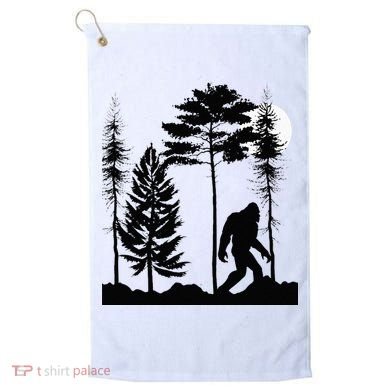 Bigfoo Bigfoot Hiding In Forest At Night Sasquatch Golf Towel