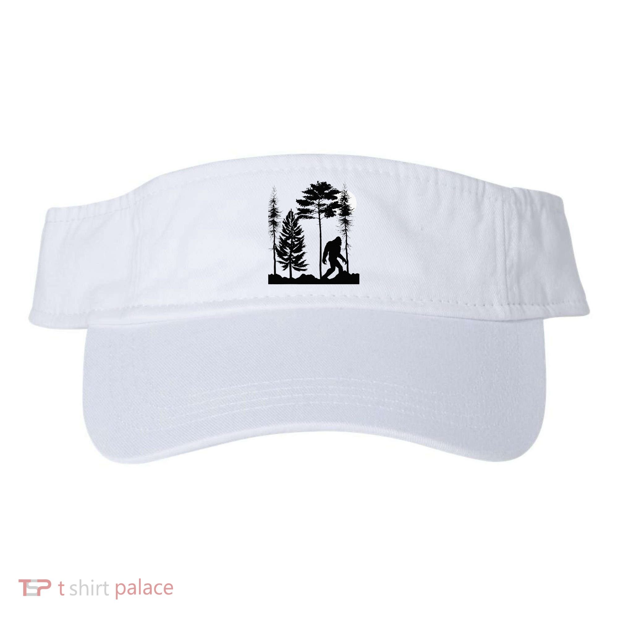 Bigfoo Bigfoot Hiding In Forest At Night Sasquatch Visor