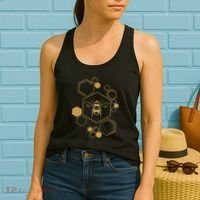 Bee Beekeeping Honeycomb Honey Beekeeper Bee Women's Tank Top thumb 2