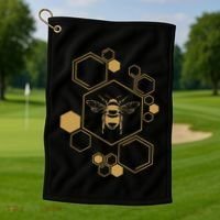 Bee Beekeeping Honeycomb Honey Beekeeper Bee Golf Towel thumb 1