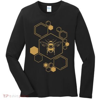 Bee Beekeeping Honeycomb Honey Beekeeper Bee Women's Long Sleeve Shirt