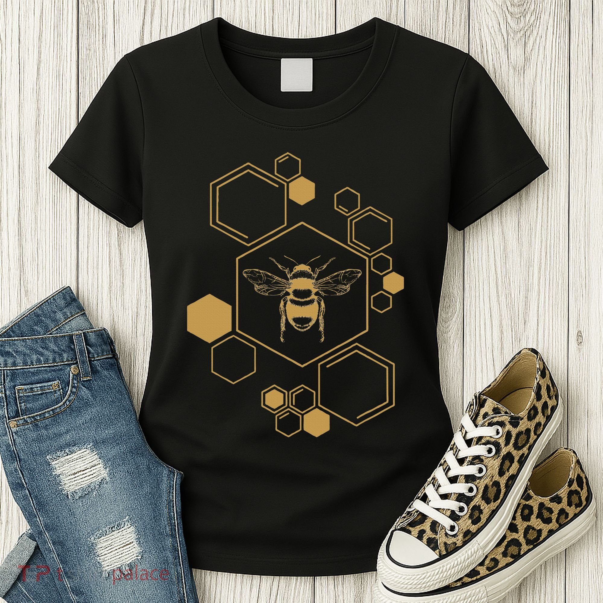 Bee Beekeeping Honeycomb Honey Beekeeper Bee Women's T-Shirt